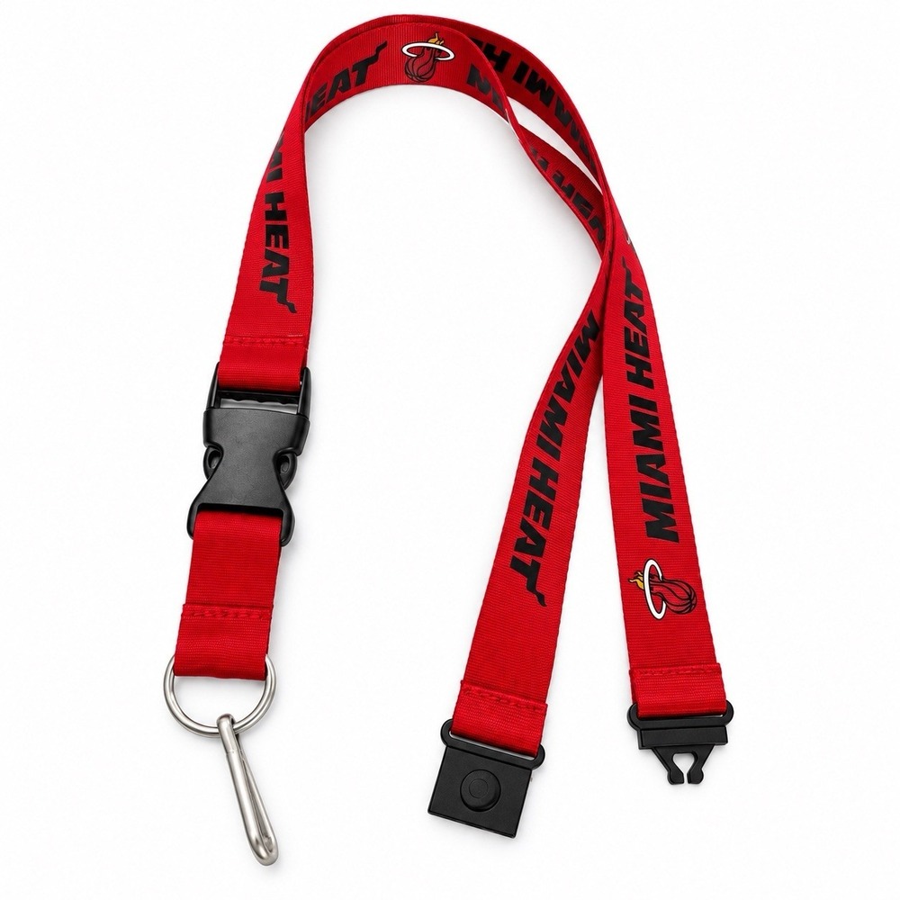 Miami Heat NBA Breakaway Lanyard Red Black Detachable Key ID Badge Holder